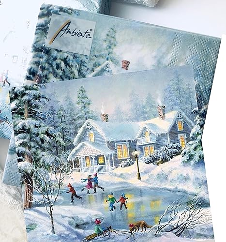 Miniatura 4 de Servilletas de Navidad de 13 x 13 pulgadas, servilletas decorativas de papel para servilletas de decoupage, servilletas de papel de Navidad,