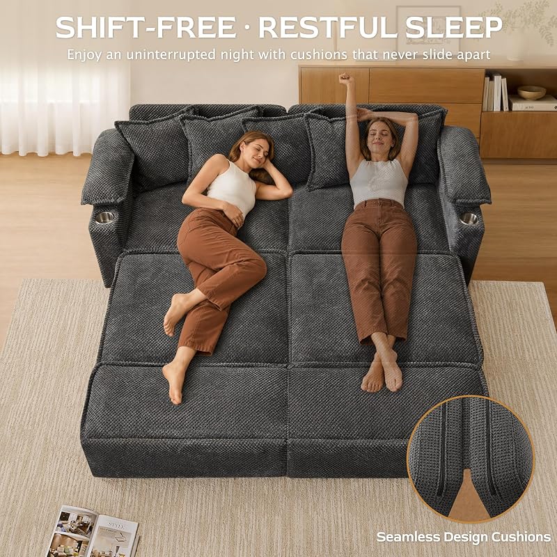 Insdq 90" Sleeper Sofa, 3-in-1 Pull Out Sofa Bed for Bedroom Living Room image 5