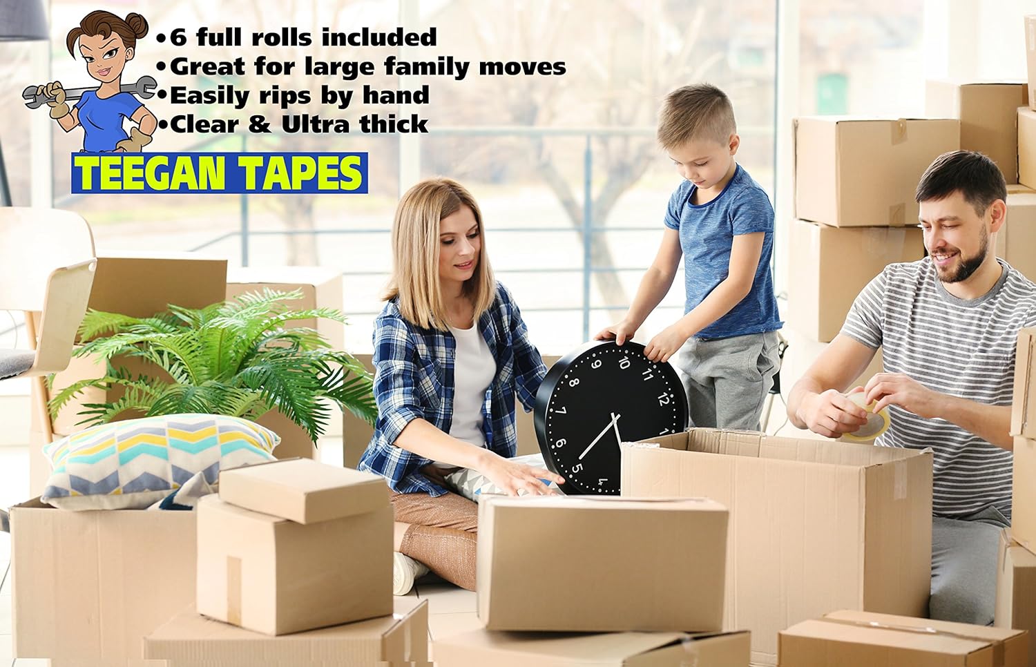 One-Day Sale: Up to 40% Off Packing Tape | Heavy Duty Packing Tape | 6-Pack | Clear | 2 in x 60 Yds | by Teegan Tapes Exclusive Packing Tape | Heavy Duty Packing Tape | 6-Pack | Clear | 2 in x 60 Yds | by Teegan Tapes