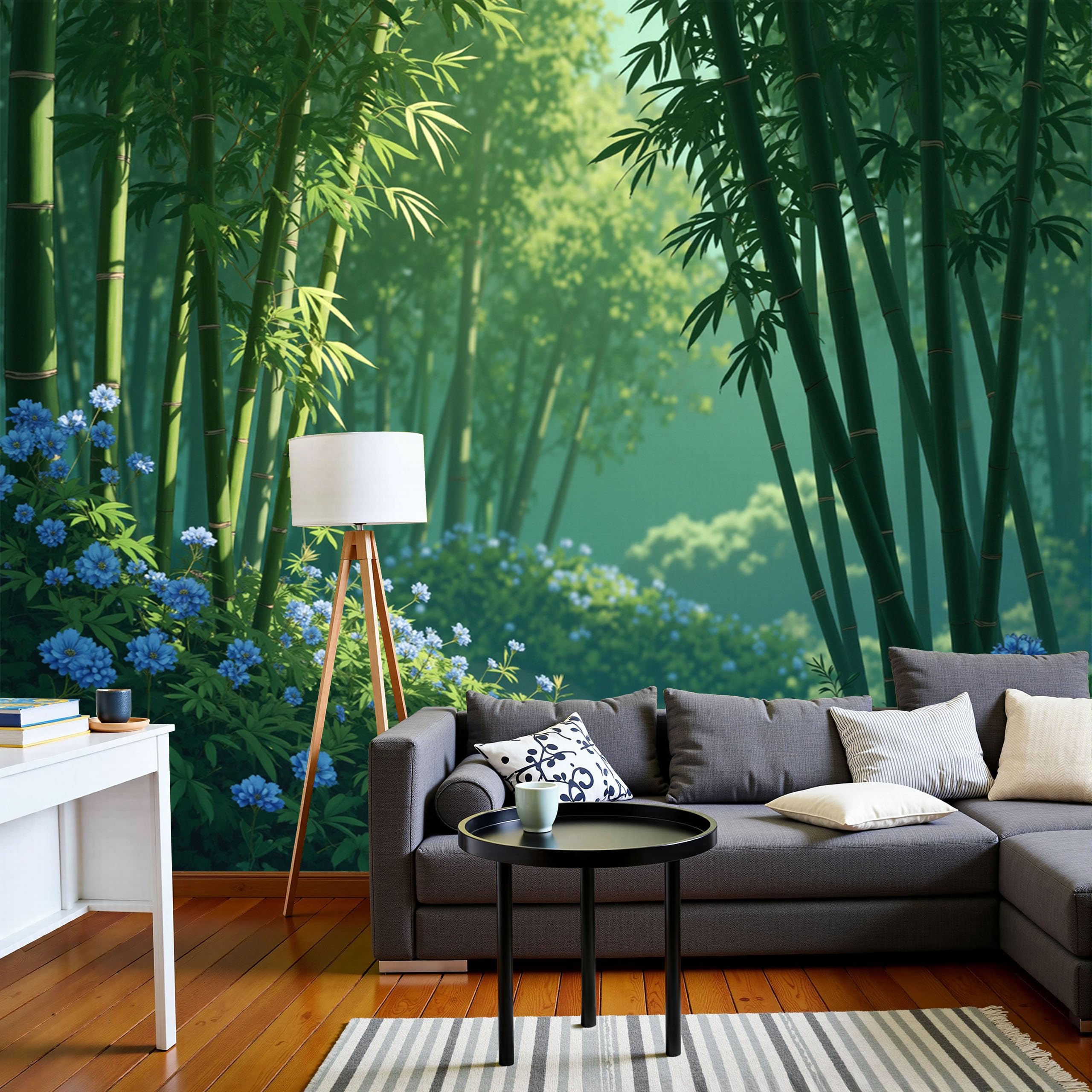 Papier Peint 3D en Soie Bosquet de Bambous : Décoration Murale Premium pour Salon 350x256cm