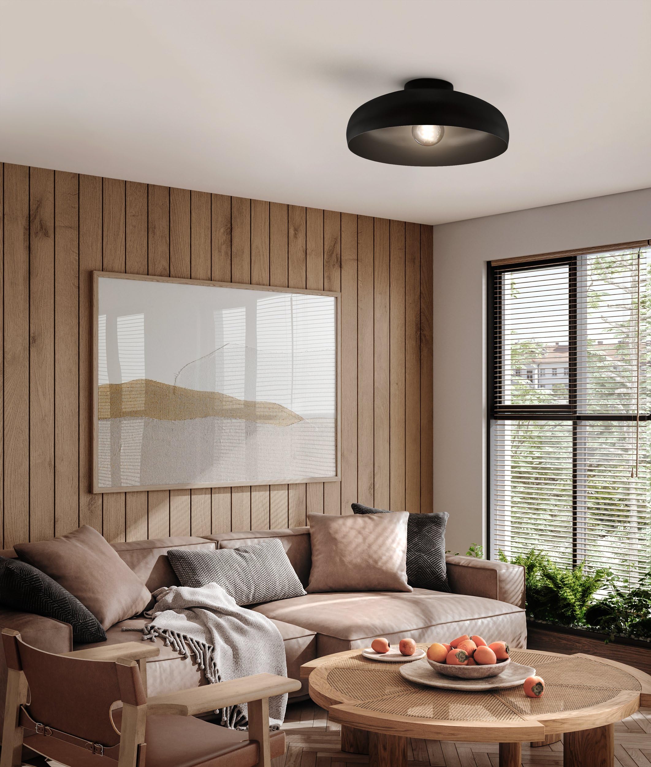 EGLO lampa sufitowa Mogano, lampa sufitowa industrialna, z metalu | lampa do salonu w kolorze czarnym, lampa do sypialni, lampa sufitowa do przedpokoju z oprawką E27