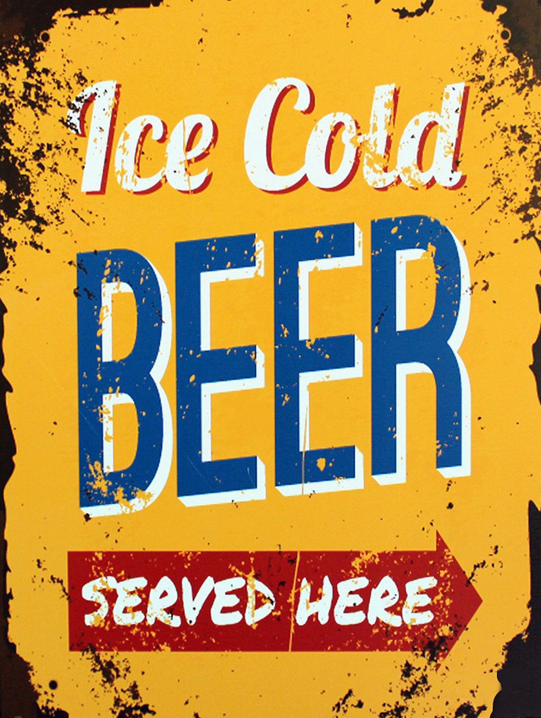 Ice Cold Beer Sign Metal Plaque For Home Bar & Pub Man Cave tiki Bar Cafe Wall Beer Shed Sign Ref2516 (10X8 inches (Approx)25cmx20cm) โ image 1