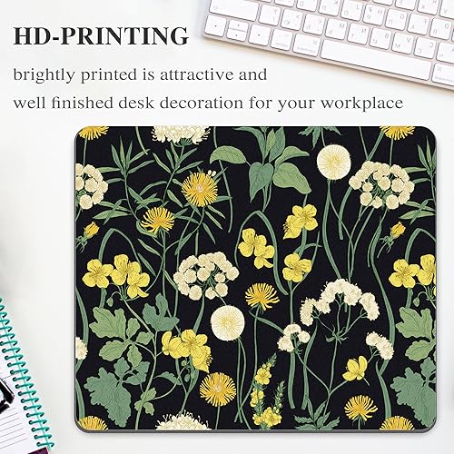 Miniatura 2 de Alfombrilla de mouse de flores, planta de hierbas, rectangular, para computadora de escritorio, computadora, juegos, oficina, pequeño, lindo,