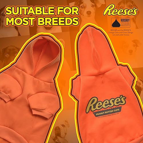 Miniatura 7 de Hershey's Sudadera con capucha para perro, suéter de forro polar para perro, sudadera de invierno frío con temática de chocolate para perros