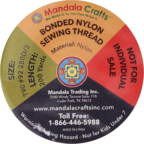 Miniatura 4 de Mandala Crafts Hilo de nailon adherido, 12 colores neutros, hilos de coser resistentes, 2400 yardas, tamaño 92, 280D, T90, Tex, 90, hilo para tejer