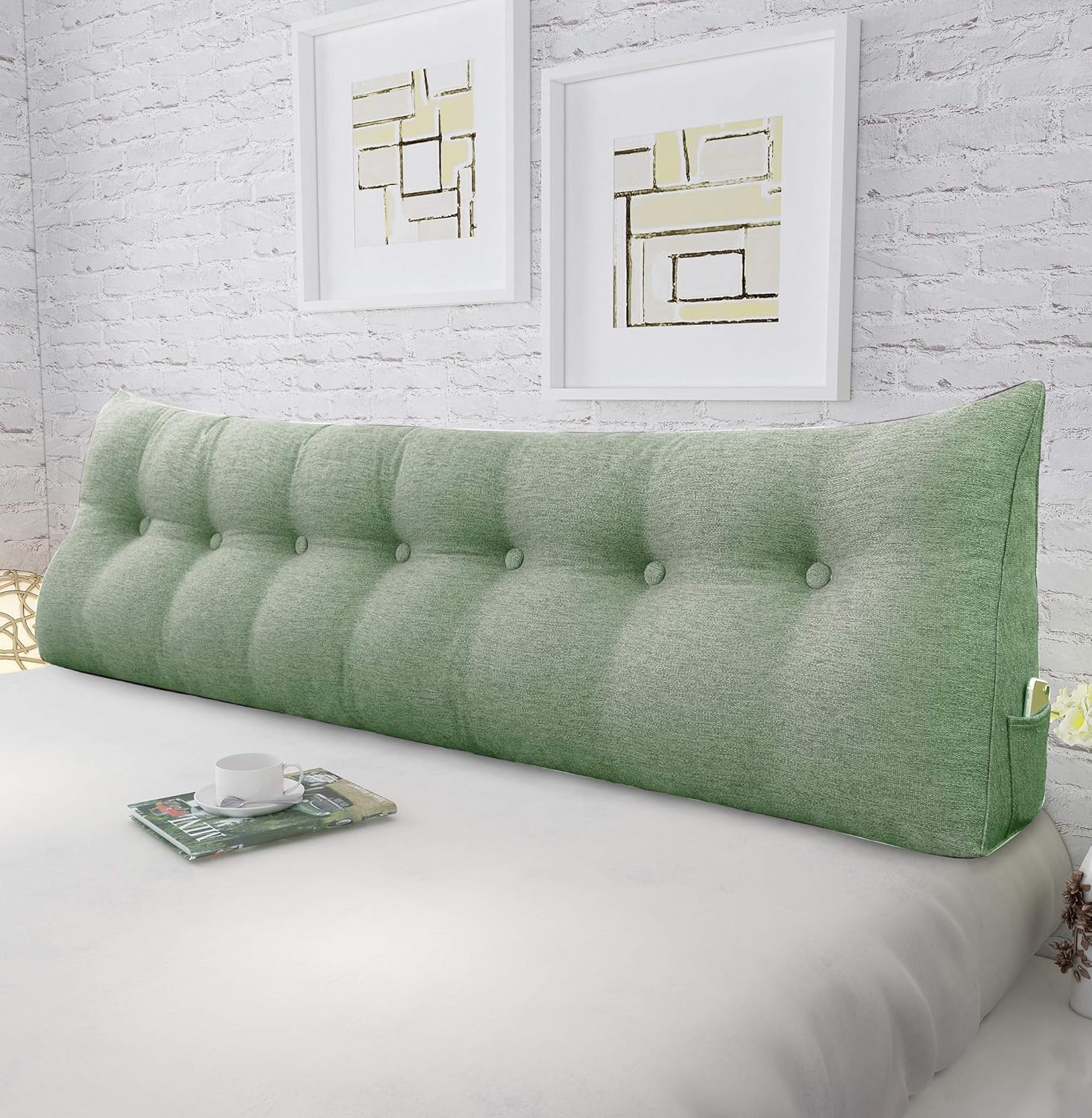 BNCKTRD Headboard Pillow Wedge King Size Large Bolster Pillow for Bed Triangle