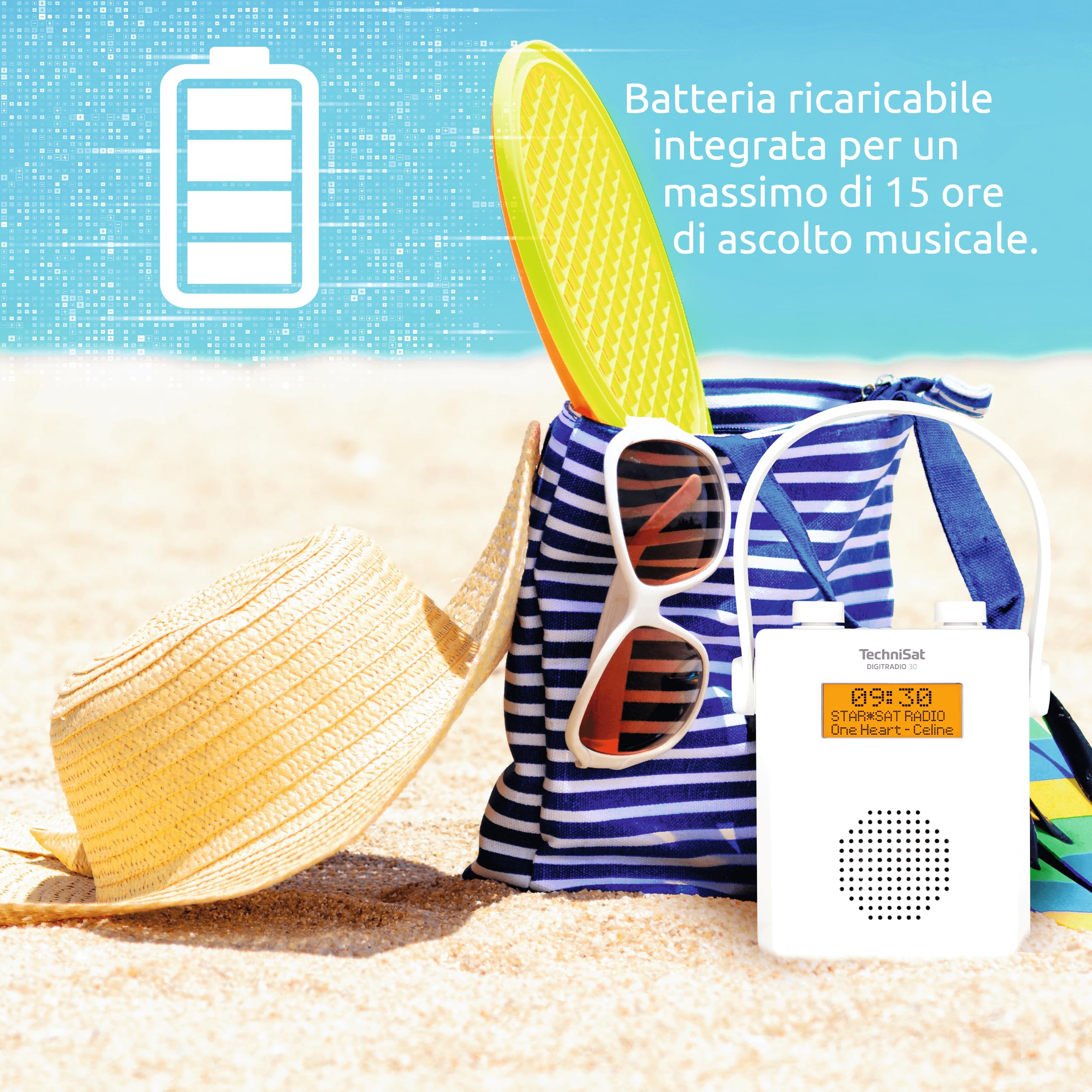 TechniSat DIGITRADIO 30 Radio da doccia impermeabile DAB+ DAB FM Bluetooth IPX5 bianco