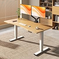 Vista 17 de FLEXISPOT E6 MAX - Escritorio de pie de madera maciza de acacia de 48 x 24 pulgadas, doble motor, capacidad de peso de 330 libras, escritorio