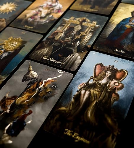 Miniatura 5 de Tarot barroco de lámina dorada - Baraja de 78 cartas con guía para principiantes, bordes dorados y obras de arte únicas