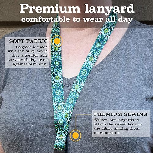 Miniatura 2 de Buttonsmith Moroccan Tiles Premium Lanyard - Made in the USA