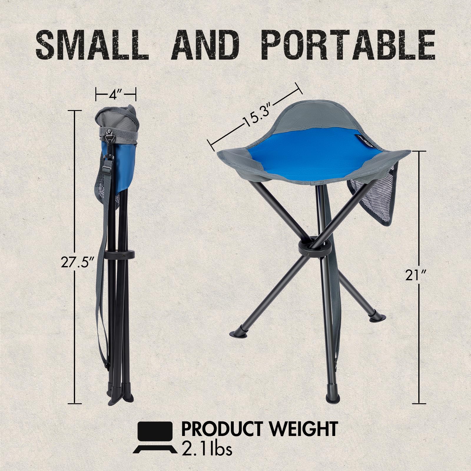 Portal Sgabello Pieghevole Sgabello da Campeggio Pieghevole Treppiede Portatile Leggero Pieghevole Piccola Sedia Pop Up Sedia da Viaggio per Escursionismo Pesca Escursionismo Escursioni Eventi