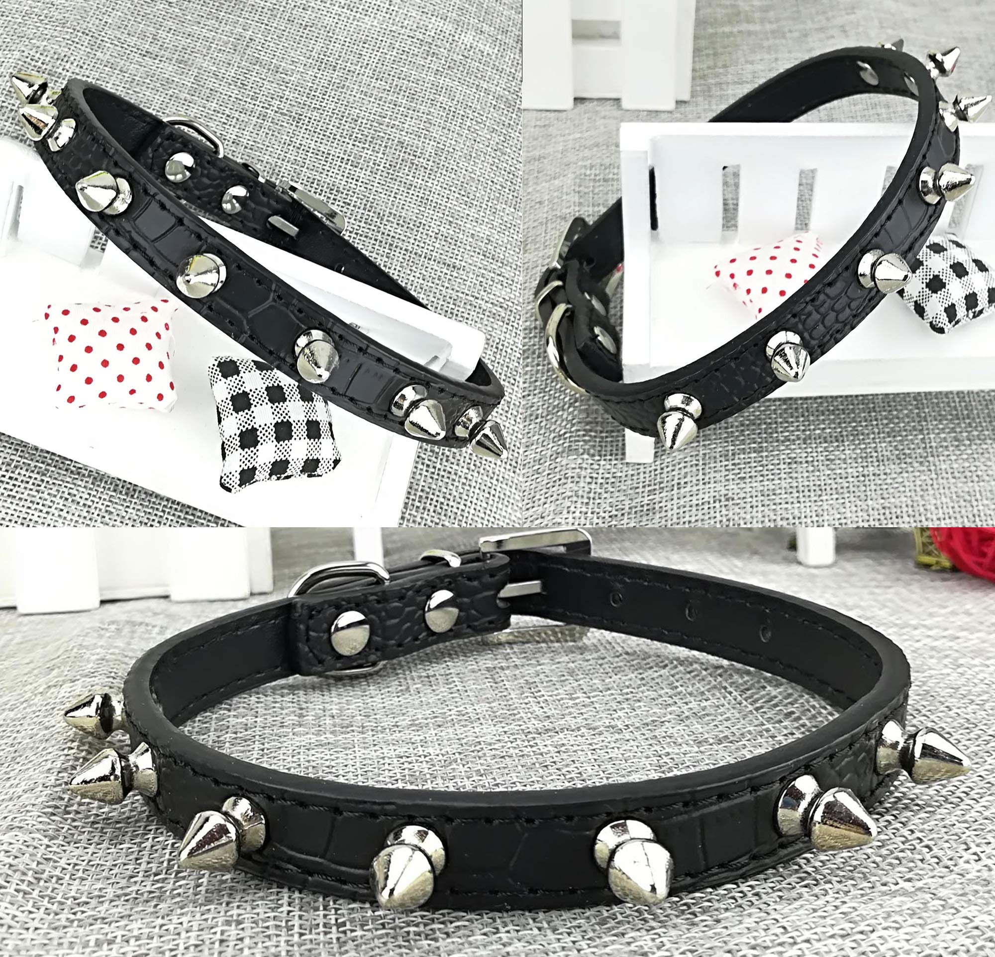 2 Stks Hond Huisdier Punk Kraag Spiked Stud Klinknagel Pu Lederen Pit Bull Mastiff Zwart Grote Hond Col Bml