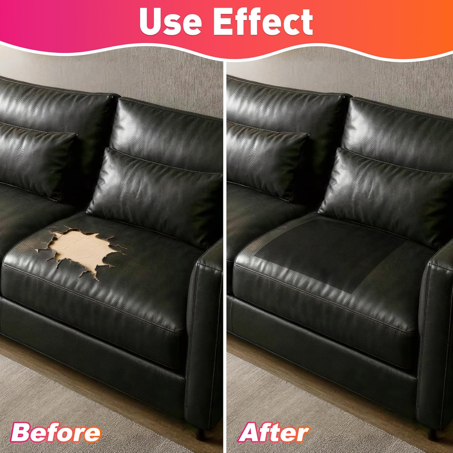 Meneng Self-Adhesive Leather Repair Patch: 2Yard Roll 54"x72" Large Leather Patch for Whole Couch Cushion - Waterproof & Heavy Duty Vinyl Tape for Large Surface Furniture & Car Seat Repair