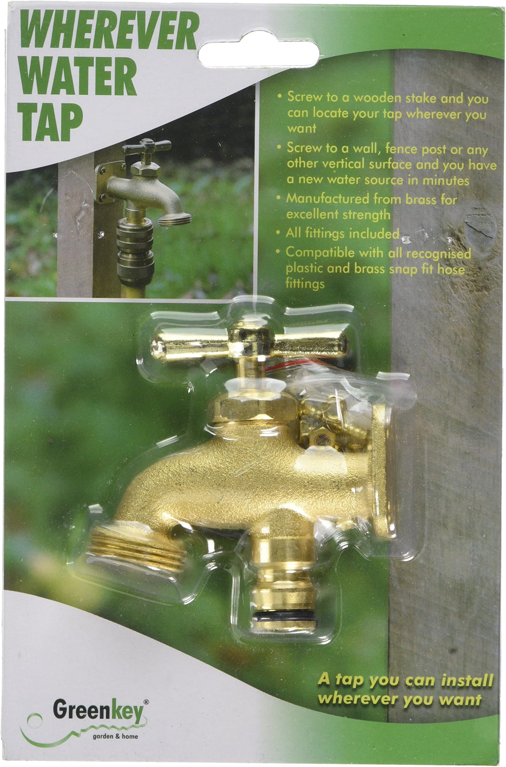 Greenkey 885 Wherever Water Tap, Brass, 20 x 13 x 4 cm