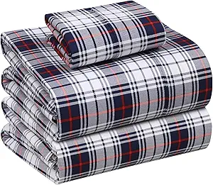 RUVANTI 100% Cotton Twin Sheets Set, 3 Pieces, Soft & Breathable Percale Weave Bedding, Deep Pocket 16", Hotel Standard, Crisp Cool Feel, Durable, Perfect Floral Bed Sheet, Prussian