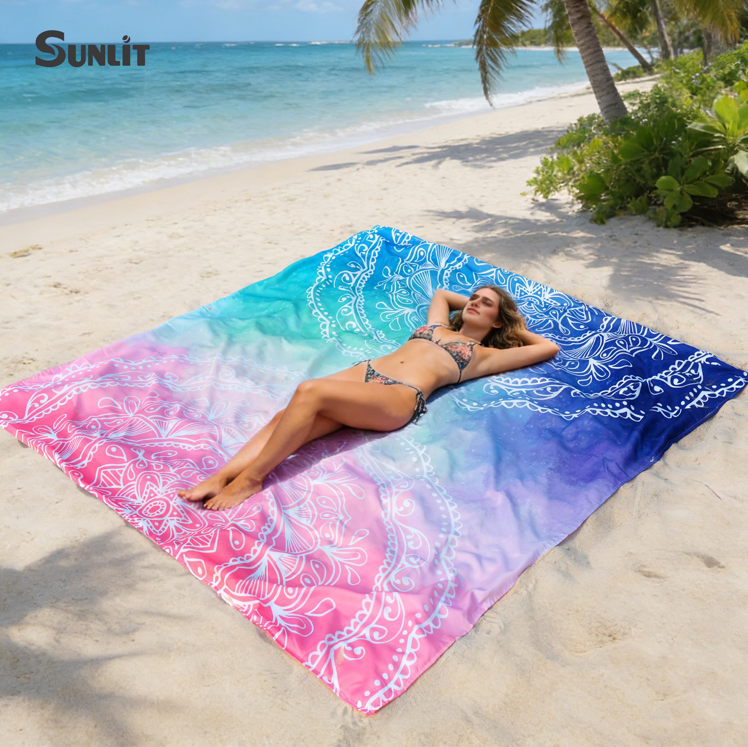 Coperta Da Spiaggia 250 X 200 Cm Impermeabile, Tappetino Da Spiaggia