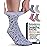 Pembrook Ankle Diabetic Socks for Women & Men - 4 Pairs Flowers, Moisture-Wicking Non Binding Socks Women, Neuropathy and Edema, Flowers