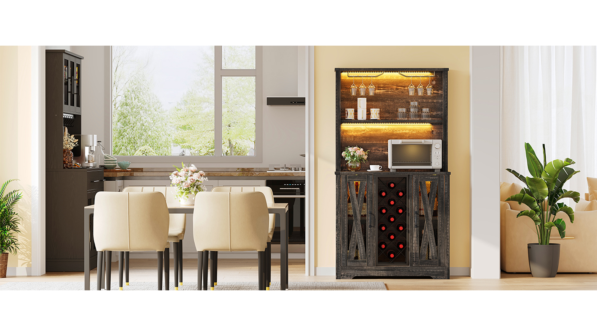 ★ Private Bar Counter Set Amazon.com: YITAHOME Wine Bar Cabinet, LED Farmhouse Liquor