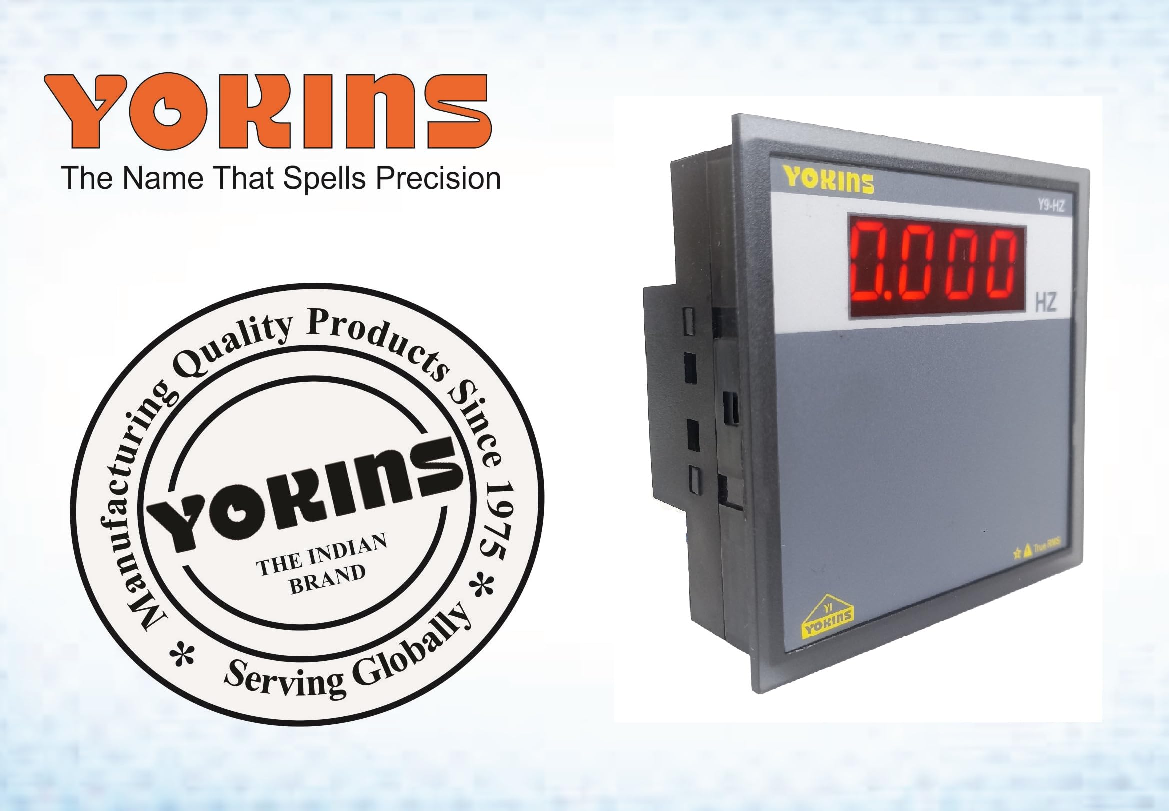Yokins True RMS Digital Frequency meter Y9-Hz, With frequency measurement Range 30-400Hz at Voltage range 15-600V AC, used for measurement of AC Frequency, comes with One year Warranty (Size 96x96) - Image 6 thumbnail