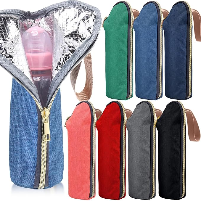 Mumufy 8 Pack Insulated Baby Bottle Bags Portable Breastmilk Cooler Bag Baby Bottle