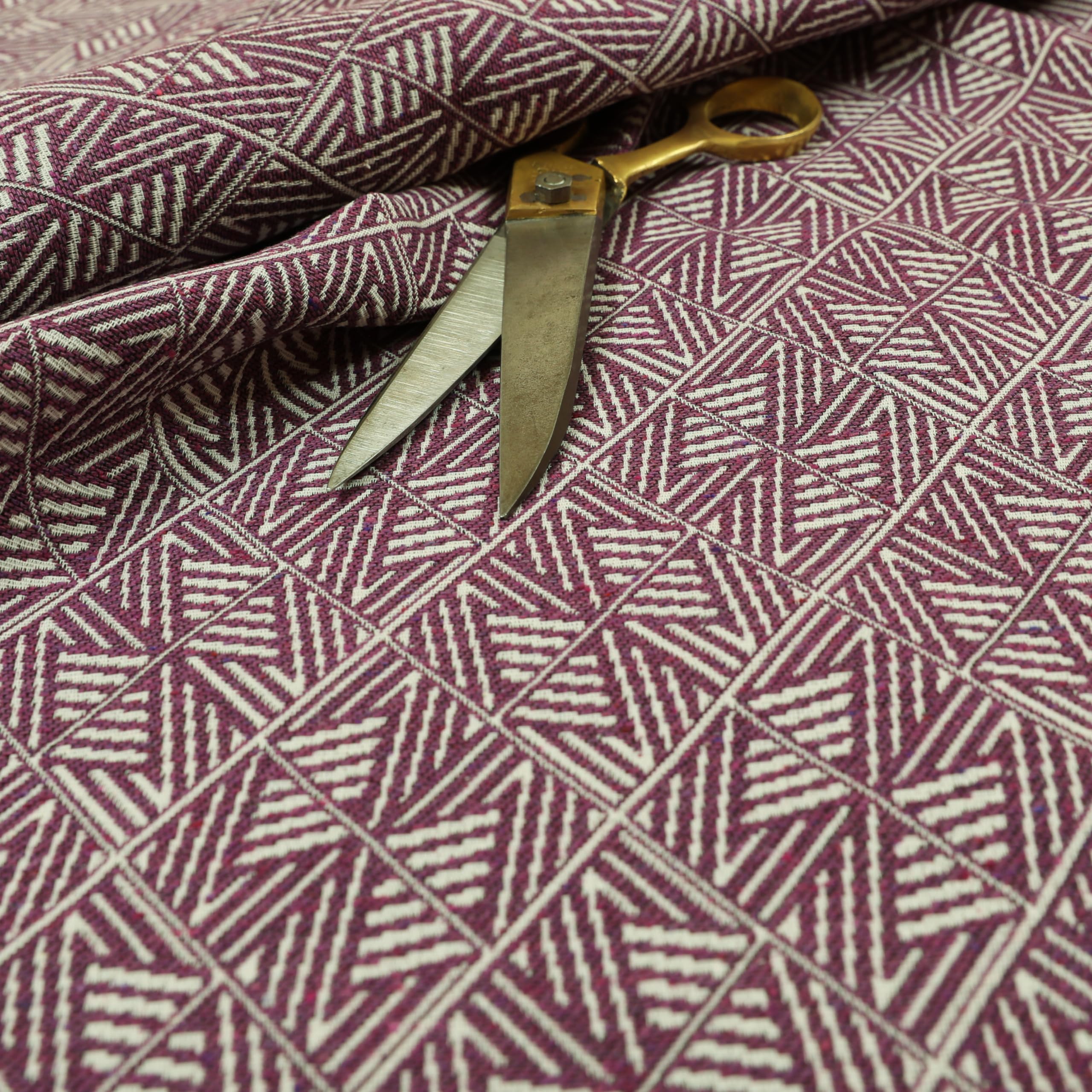 Redbrick Mill Fabrics Flame Retardant Semi Plain Pattern Chenille Textured Purple Colour Curtain Upholstery Fabric (Per Metre)