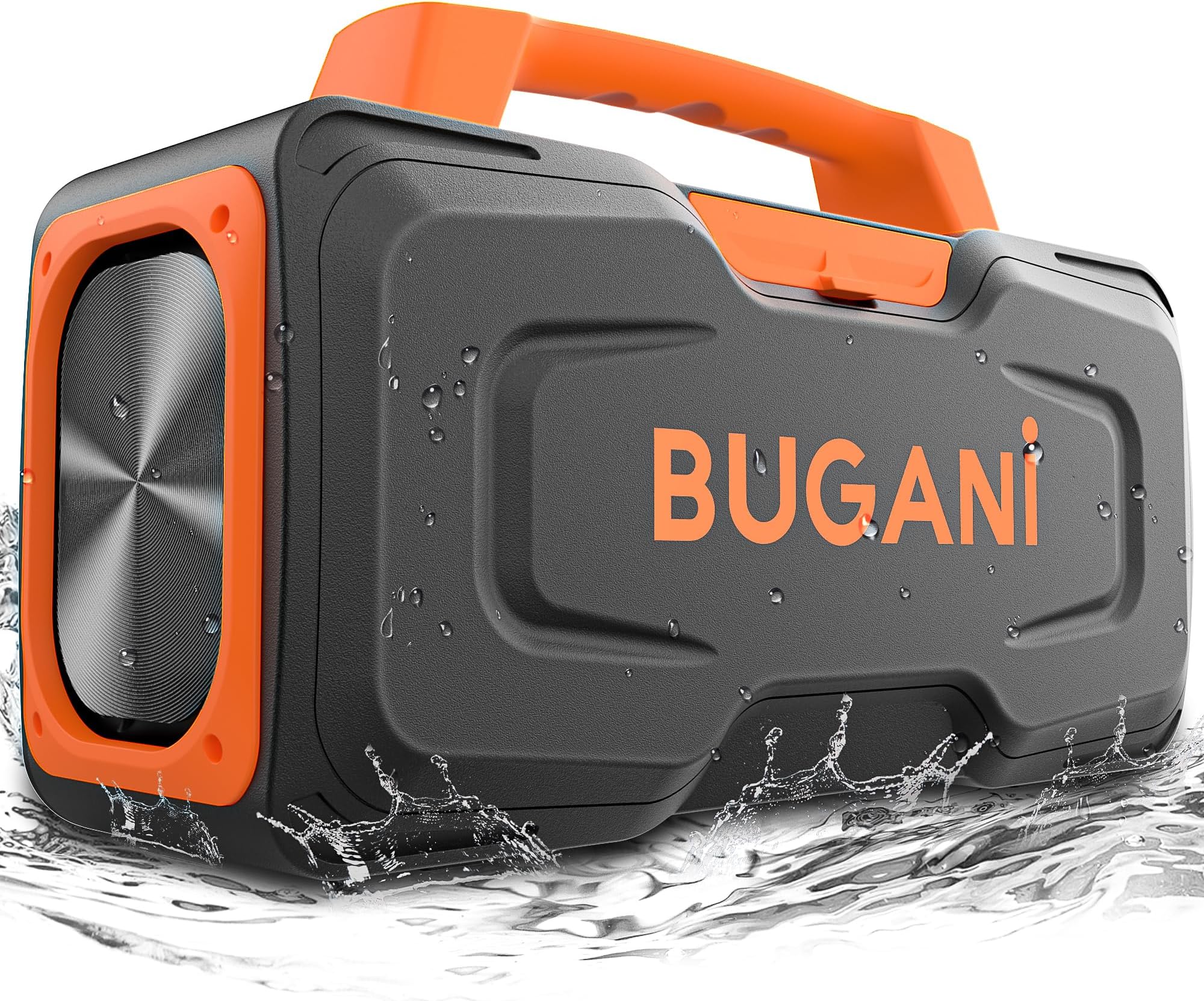 Bluetooth Speaker, BUGANI M118 Portable Bluetooth Speakers with 50W of Super Power, 100 Feet Wireless Range, Fast Charging, Microphone Input, Suitable for Party, Travel, Singing, Orange