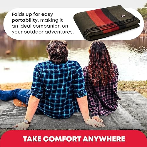 Miniatura 2 de Manta de lana militar Ever Ready First Aid - 95% lana, lavable, perfecta para exteriores, viajes, emergencias en el auto y en la naturaleza, 96" x