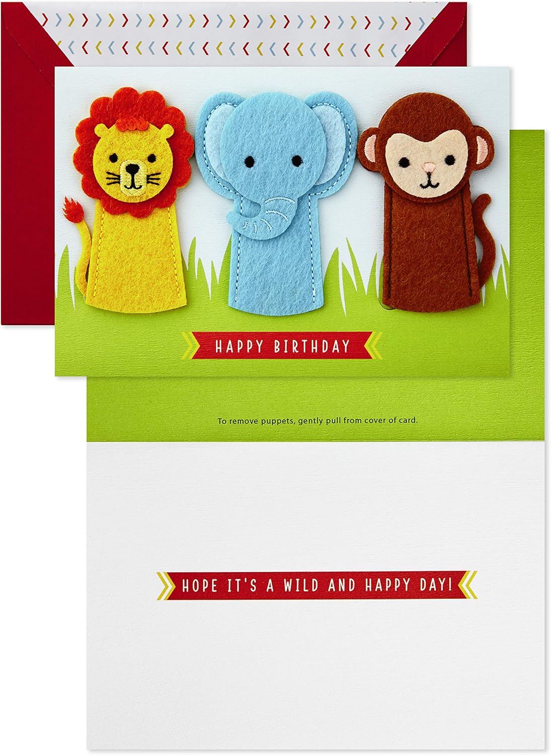 Hallmark Signature Birthday Card with Removable Finger Puppets for Kids (Jungle Animals) - Image 8