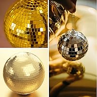 Vista 7 de PP OPOUNT - 2,360 azulejos de mosaico autoadhesivos, dorados, de discoteca, cuadrados y de vidrio para decoración de manualidades, bola de Oro