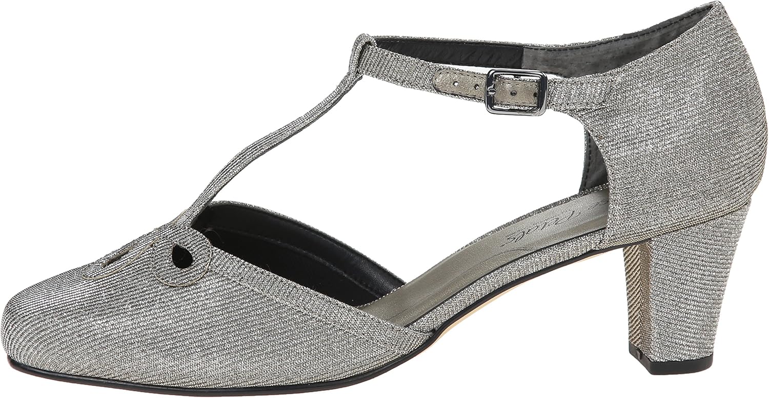 Rose Petals Women's Belle, Pewter Sparkle Fabric, 10.5 N US