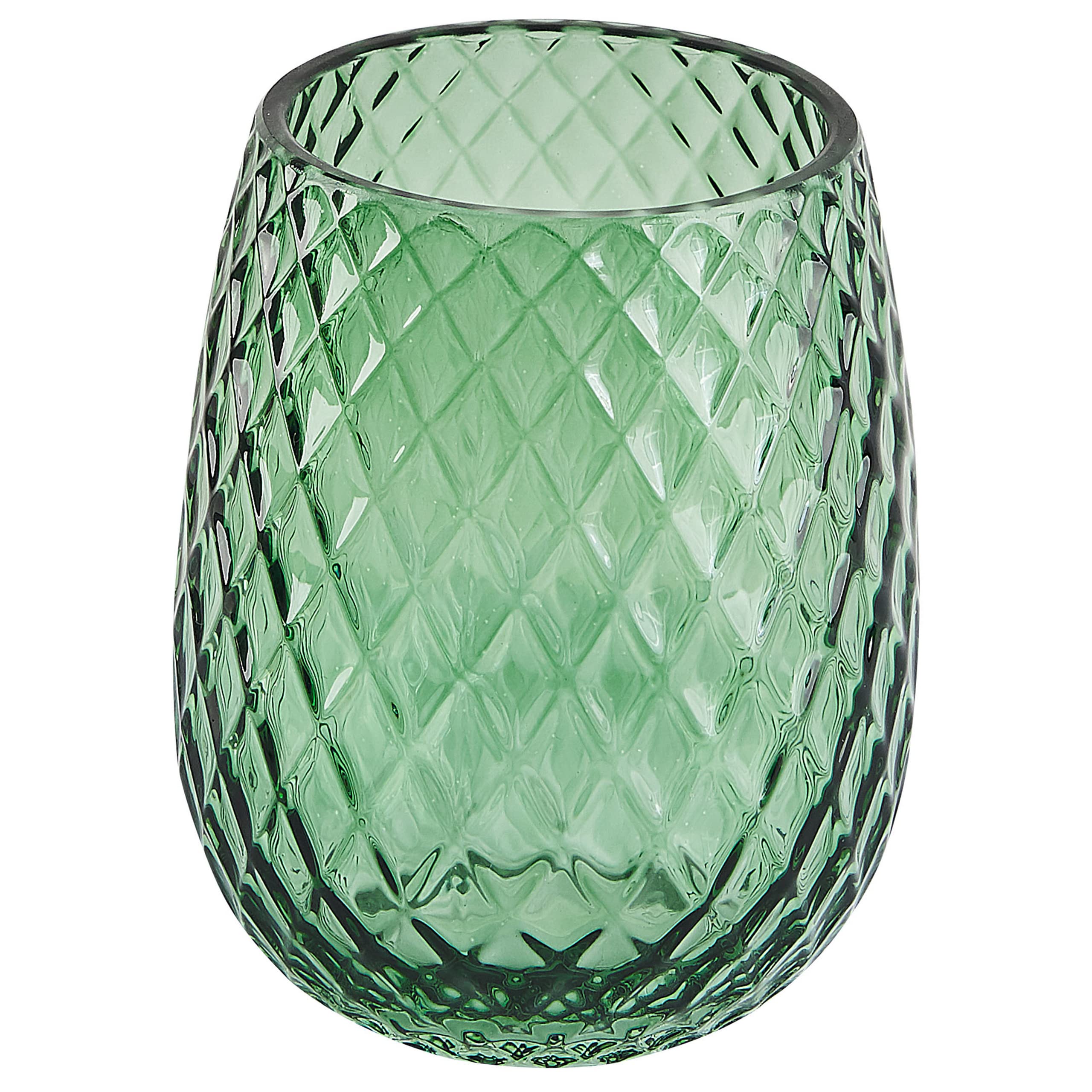 Set accessori bagno completo di 4 pz verde cannettato Arizona