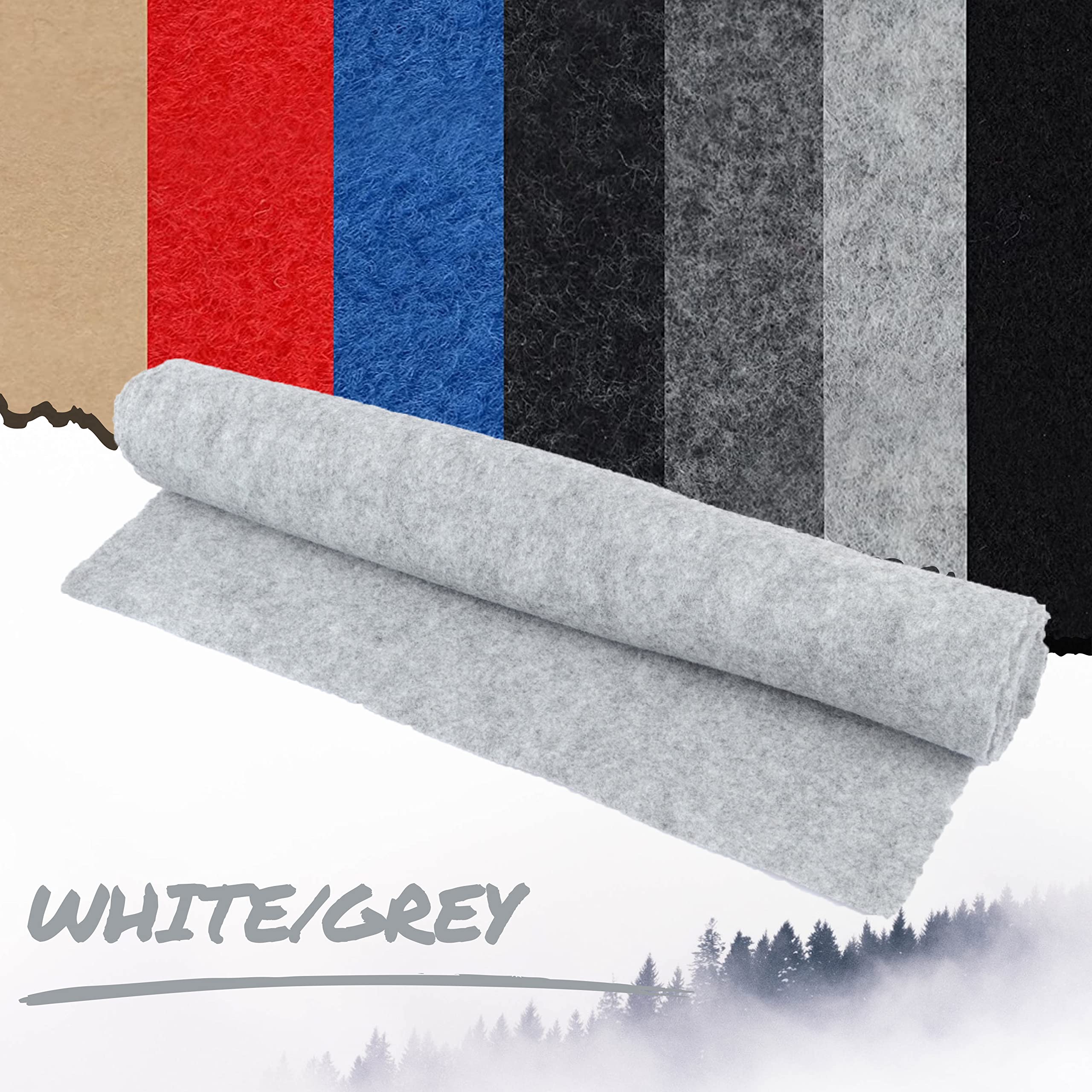 Van Lining Carpet - Various Size 4 Way Stretch Camper Conversion Pliable Trim(White-Grey,1 Metre x 2 Metre +1 Can) — view 2