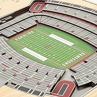 Vista 122 de YouTheFan NCAA Oklahoma Sooners - Arte de pared 3D de 5 capas con vista al estadio, Gaylord Family Oklahoma Memorial Stadium, 13.00 x 17.00 pulgadas