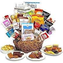 Cesta de regalo de chocolate personalizable de 33 piezas hecha a mano con chocolates, galletas y bollos gourmet. Sabrosas delicias seleccionadas para empresas, clientes, empleados, cumplea&ntilde;os, &iexcl;gracias y m&aacute;s!