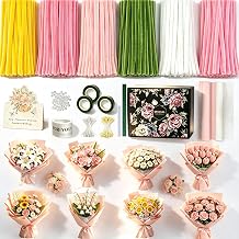 600 PCS Pipe Cleaner Flower Kit, 6 Colors Pipe Cleaners Craft for DIY