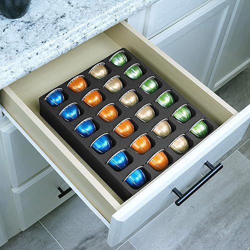 Polar Whale Bandeja organizadora de cajones de cápsulas de café espresso compatible con Nespresso Vertuo VertuoLine para cocina hogar oficina