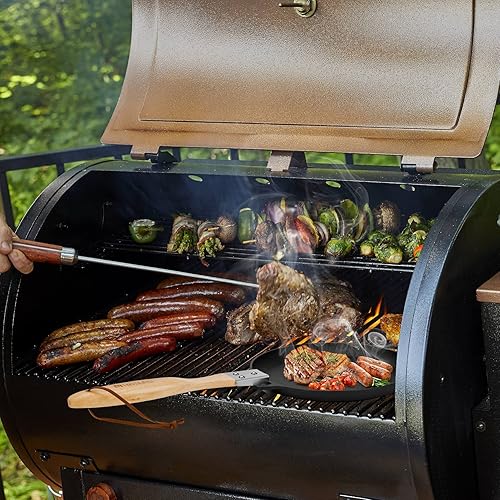 Miniatura 4 de Mimiuo Sartén Sizzler de hierro fundido para horno de pizza y parrilla, sartén redonda de 12 pulgadas para parrilla de fajita, placa de carne