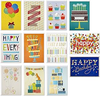 Hallmark Handmade Birthday Cards Assortment, Happy Cake Day (12 Cards with Envelopes)