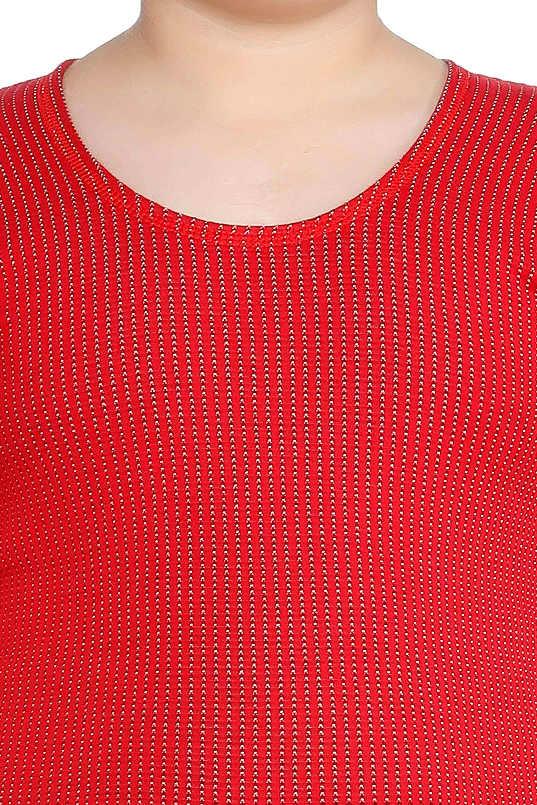 Bodycare Insider Anti-Bacterial Solid Kids Thermal Top & Bottom Set Red - Image 7 thumbnail