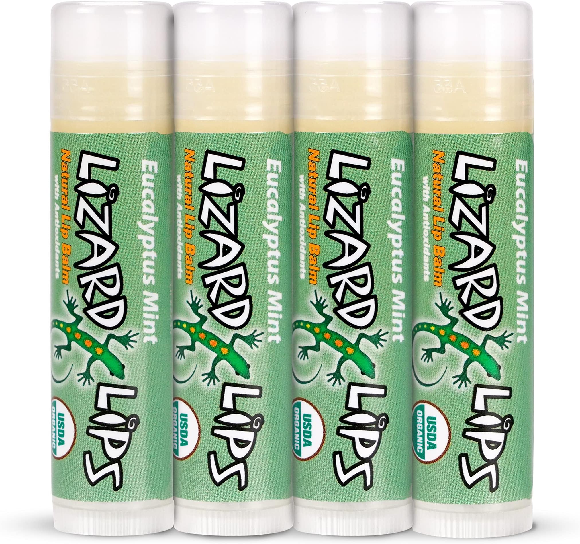 Lizard LipsUSDA Certified Organic 4 Pack - Eucalyptus Mint