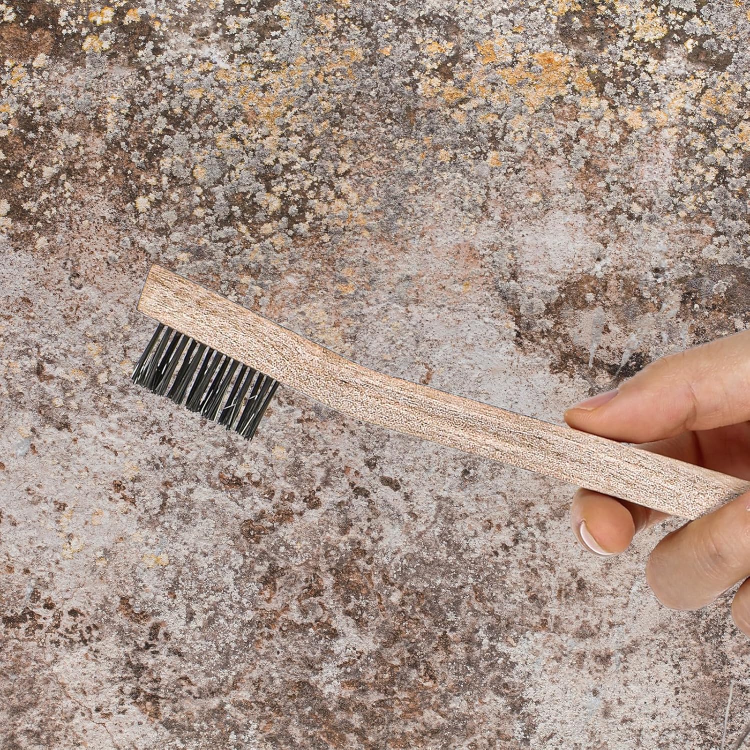 Wood Handle Wire Scratch Brush Sets (18, 18Pack-7.8in Stainless Steel Small Wire Scratch Brushes with Beech Wood Handle)