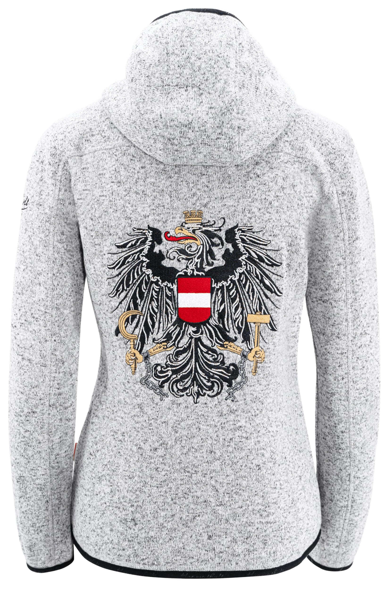 Hoamatkult Österreich Jacke Damen Strickfleece - die KULTJACKE - hochwertiger Stick