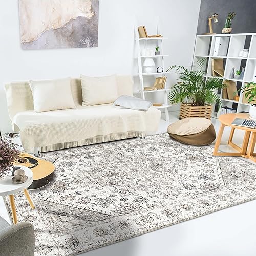 Vernal - Alfombra antideslizante lavable a máquina para sala de estar, dormitorio, comedor, apta para mascotas, alto tráfico, no desprende pelusa,