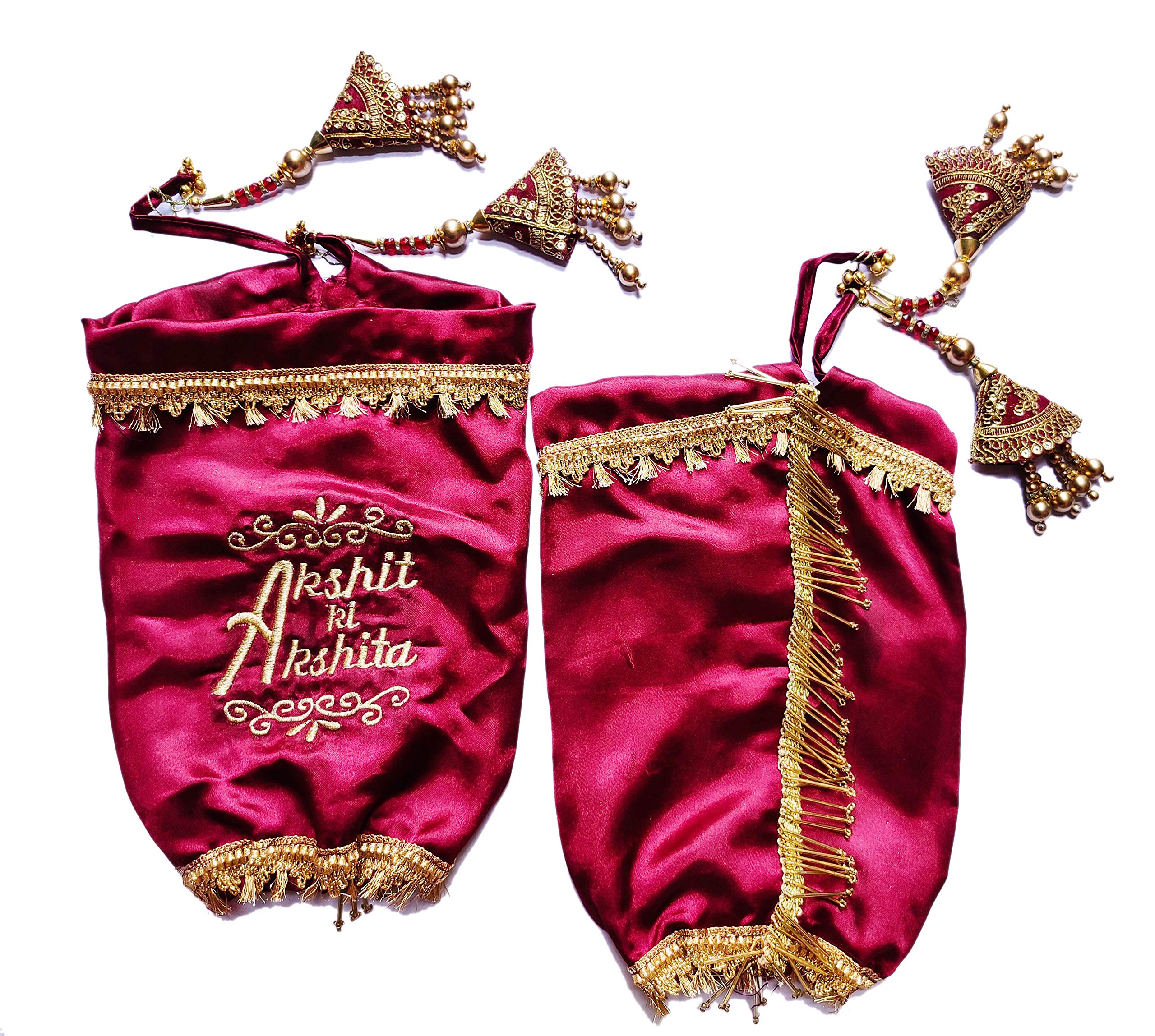 THE BRIDE MADEPolyester Dulhaniya Customized Punjabi Chuda Cover Pink/Red