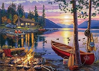 Puzzle 1000 Pieces Adult Sunset on the Lake 70 x 50 cm Puzzles for Adults Educational Game Challenge Toy 1000 Piece Puzzles for Adults Children