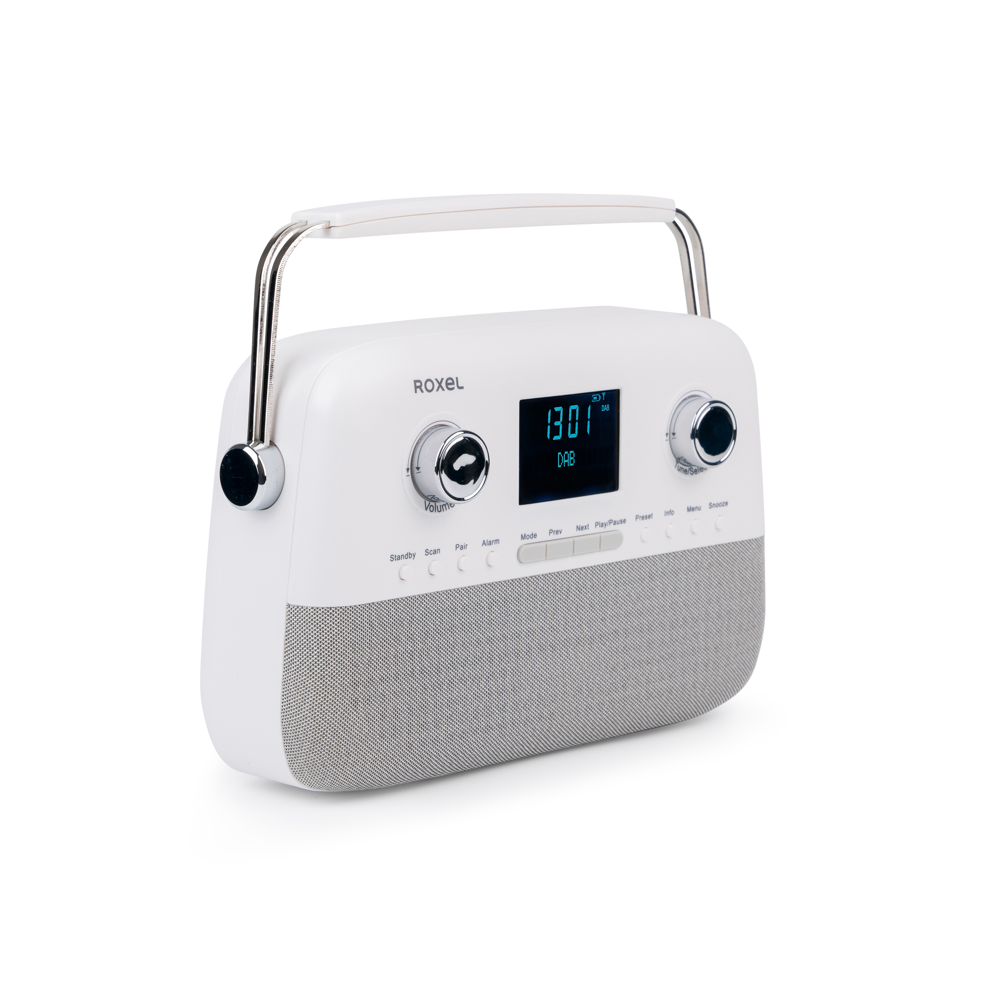 Radio De Poche Roxel DAB/DAB+ FM Rechargeable - Plus De 10h Autonomie, Bluetooth, Double Alarme