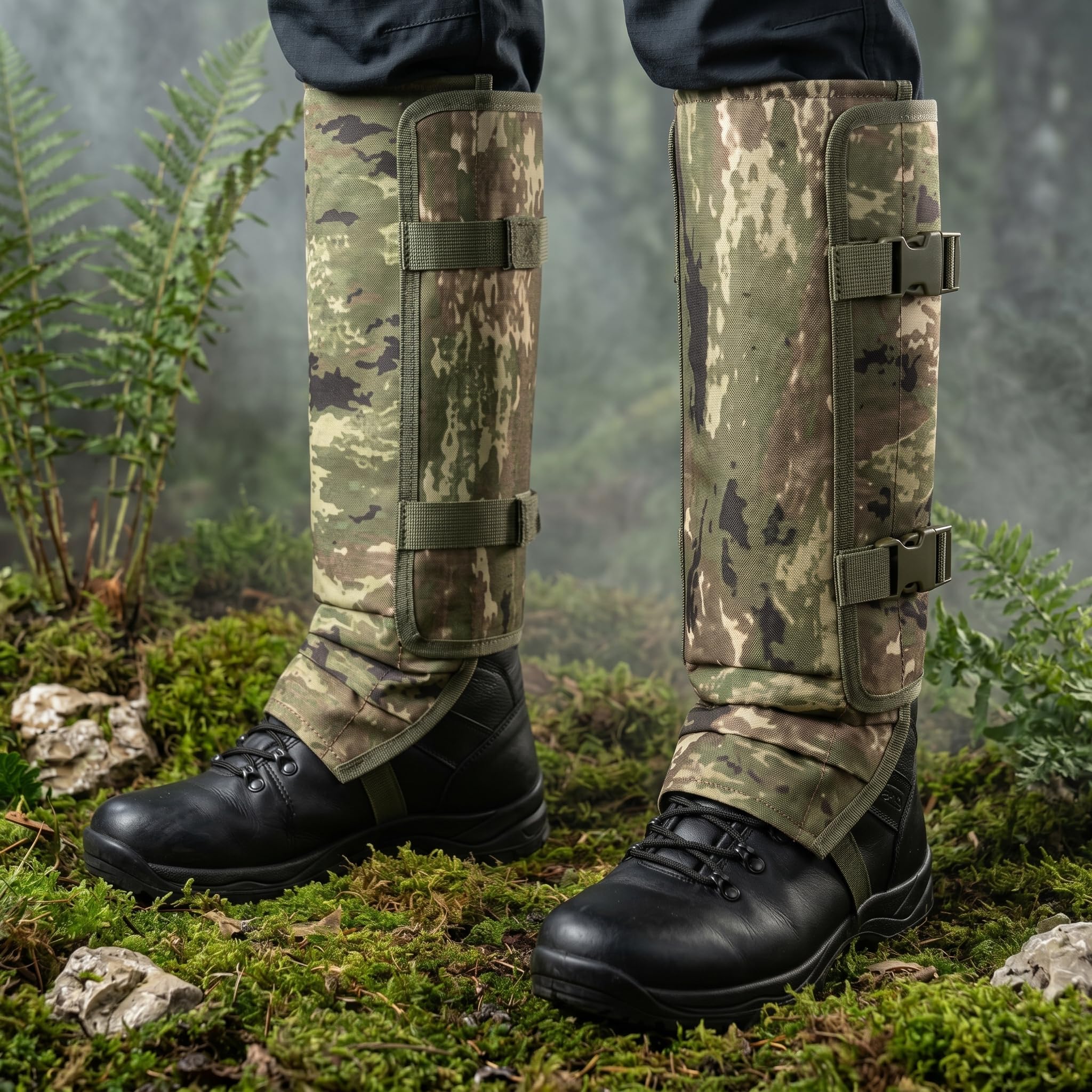 Retrowave Gamaschen Wandern Kurz, Outdoor Schutzgamaschen in Camouflage, Snake Bite Protection for Lower Legs, Schutz vor Dornen, Schlangen und Gestrüpp