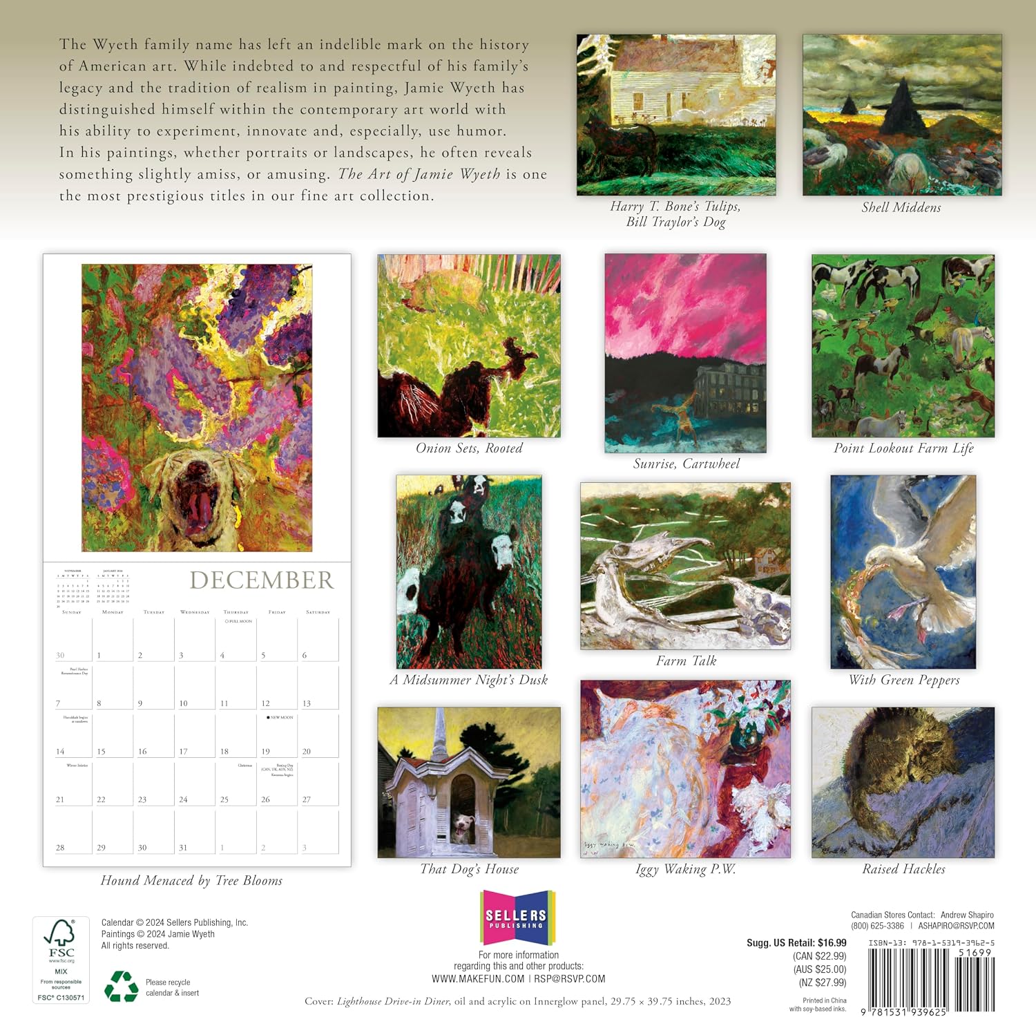 The Art of Jamie Wyeth 2025 Wall Calendar, 16-Month Art & Design Calendar, 12" x 12" image 2
