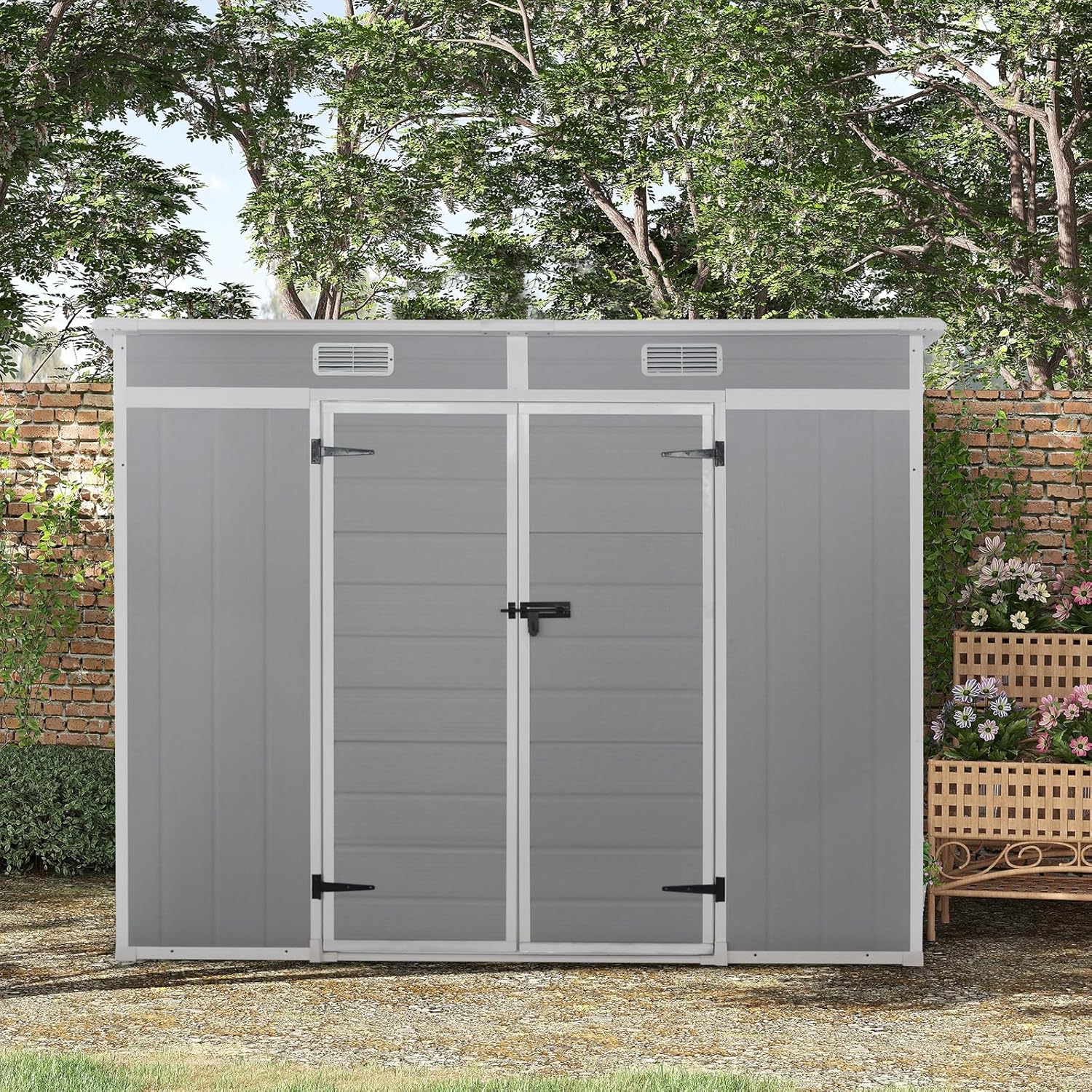 Panana Plastic Garden Storage Shed Outdoor Storage Includes Plastic