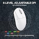 MechLands AJAZZ AJ139 V2 MC Souris de jeu avec base de recharge, réglable 12,000 DPI, PAW3311 Capteur, 3 Modes Souris sans fil, 500mAh Batterie, 1000 Taux de participation, 66g Légèreté, victoire/mac (blanc)